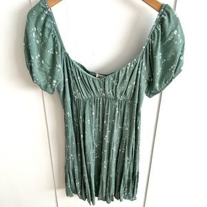 La Hearts Green and White floral Mini Dress Size M